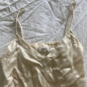 100% Silk Wilfred blouse — champagne colour